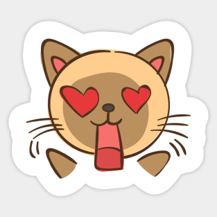 Kitty Cat Animal Pet Design In love Heart Eyes T-Shirt Sticker Sticker